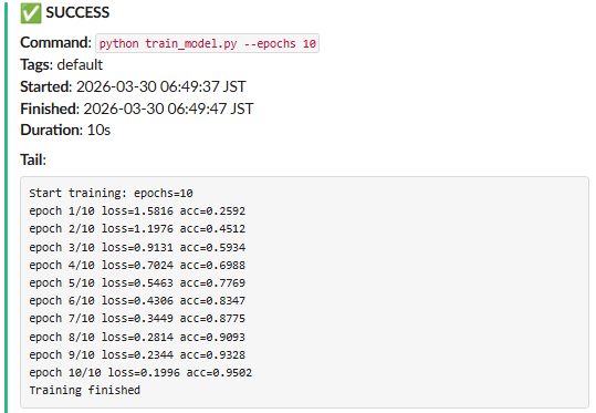 Slack success notification example